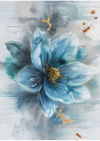 |mavi-Gold Renk Çiçek Kombini|temperli Çerçeveli Cam Tablo 2li Dikey fiyatları