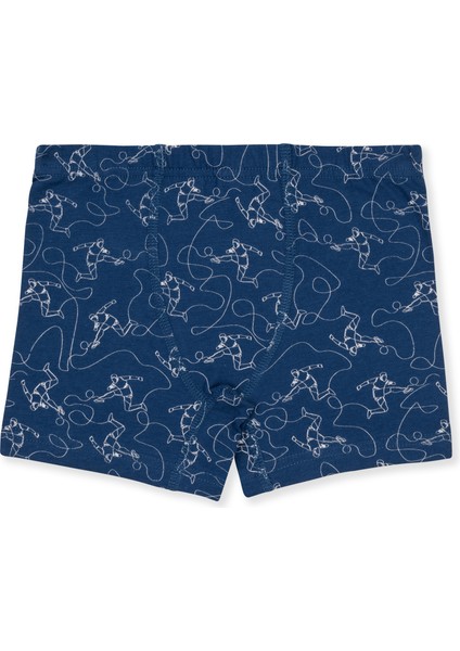 Erkek Çocuk Pamuklu Likralı Baskılı Boxer 3'lü Paket 3518 Renkli modelleri