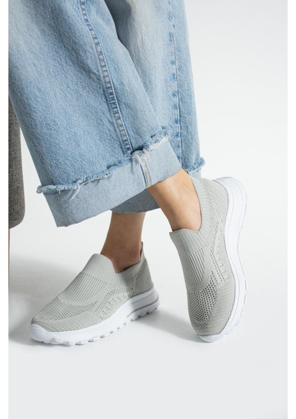 Gri Triko Günlük Kadın Sneaker