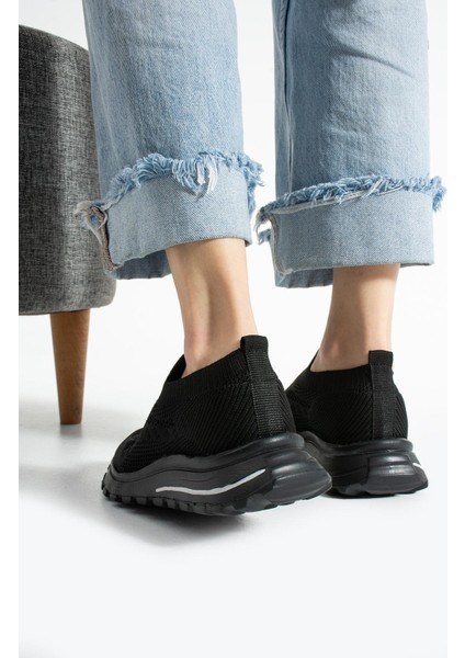 Siyah Triko (Siyah Taban) Günlük Kadın Sneaker