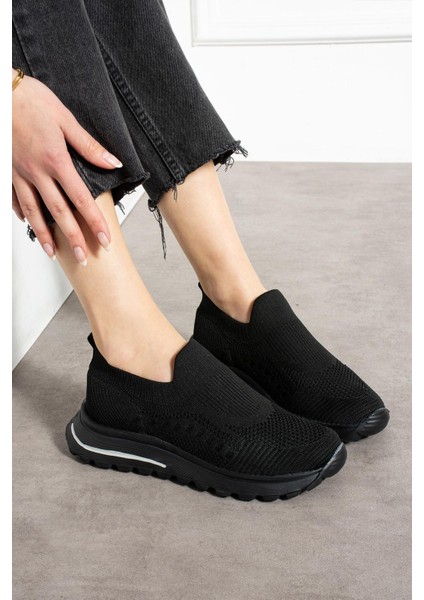 Siyah Triko (Siyah Taban) Günlük Kadın Sneaker