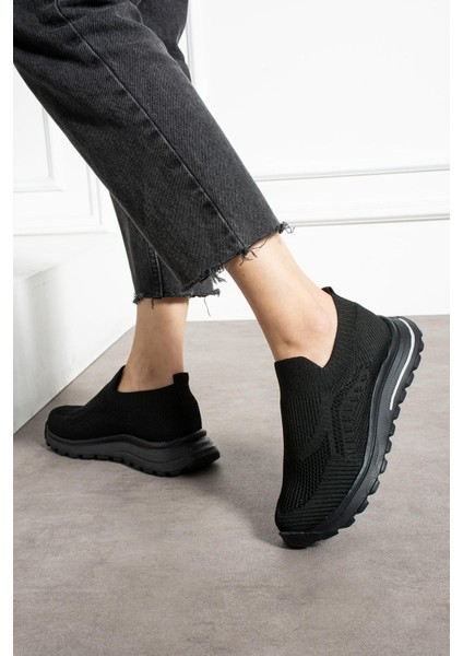 Siyah Triko (Siyah Taban) Günlük Kadın Sneaker