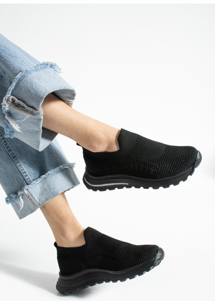 Siyah Triko (Siyah Taban) Günlük Kadın Sneaker