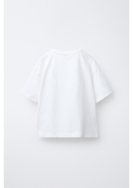 Tatildeyim Temalı Oversize Beyaz Çocuk Tişört fırsatları