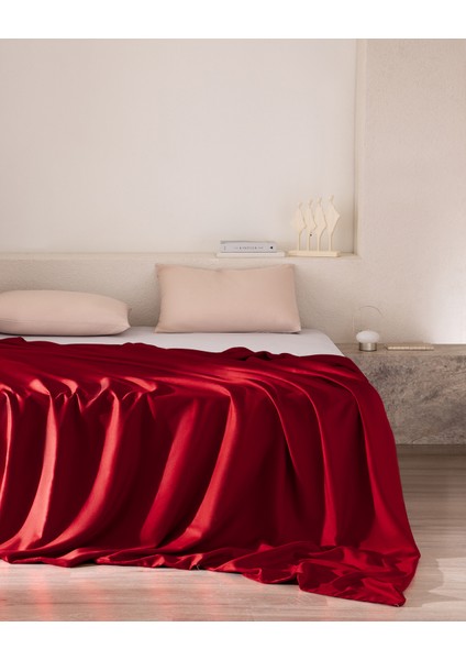 Ciel King Size %100 Pamuk Saten Nevresim - Kırmızı