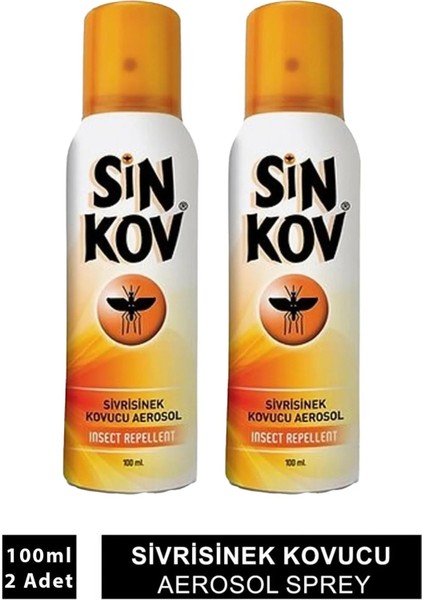 Sivrisinek ve Karasinek Kovucu Aerosol Deo Sprey 100 ml x 2 Adet