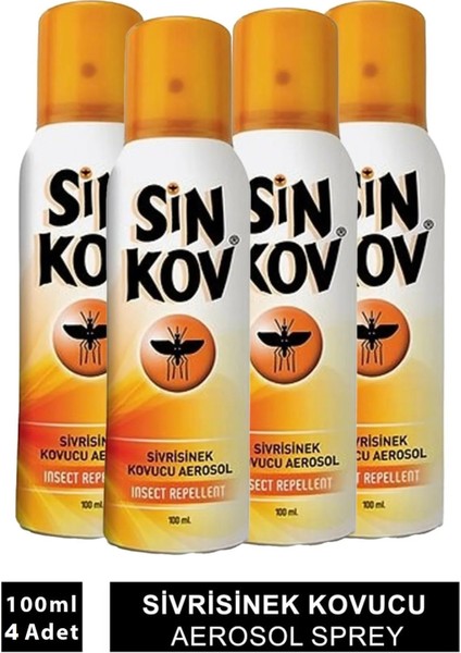 Sivrisinek ve Karasinek Kovucu Aerosol Deo Sprey 100 ml x 4 Adet