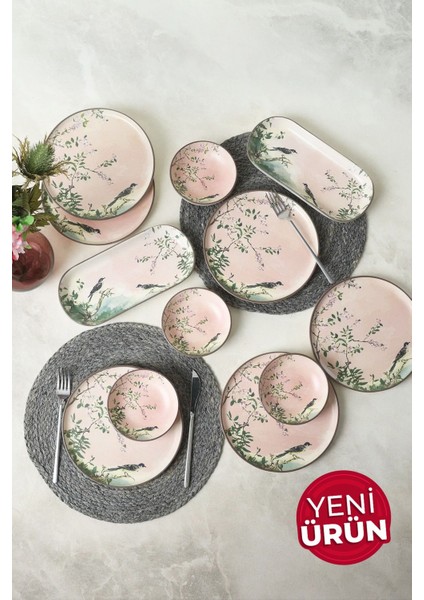 Pink Woods Kahvaltı Takımı 12 Parça 6 Kişilik 22639-41