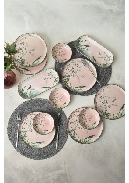 Pink Woods Kahvaltı Takımı 12 Parça 6 Kişilik 22639-41 fiyatları