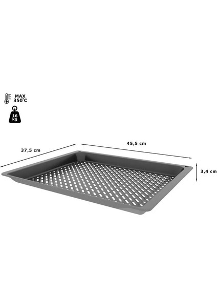 Bosch Fırınlar Için Air Fry ve Grill Tepsisi Buharlı Pişirme Için Ideal Delikli Antrasit Emaye fiyatları