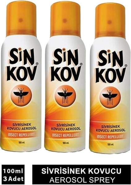 Sivrisinek ve Karasinek Kovucu Aerosol Deo Sprey 100 ml x 3 Adet