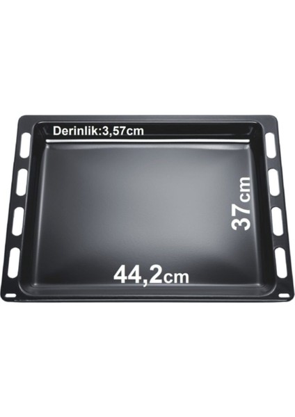 Ankastre Fırın Tepsi Emaye Derin Tepsi Siyah 44,2 x 37 cm