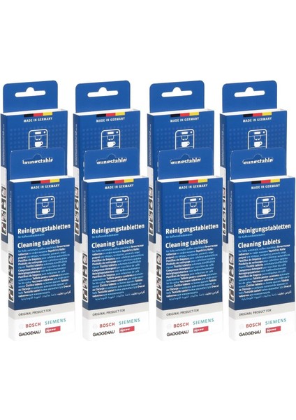 Tam Otomatik Kahve Makineleri Için Temizleme Tabletleri Toplam 8 Kutu, Tablet 10'lu