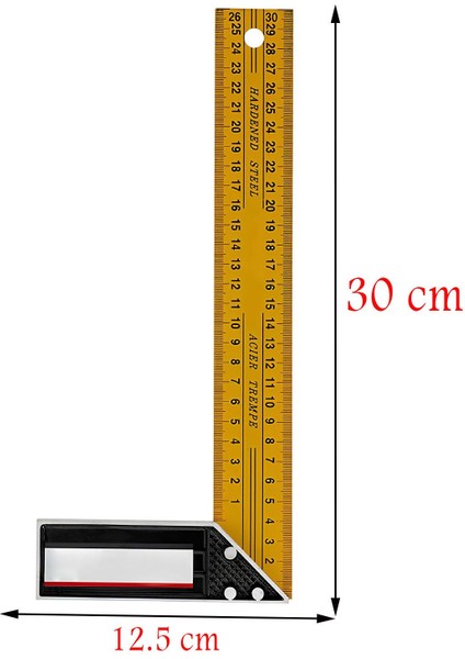 Alüminyum Marangoz L Gönye Sarı Gönye Cetvel Kaynak Kaynakçı Marangoz Gönyesi 300 mm fiyatları