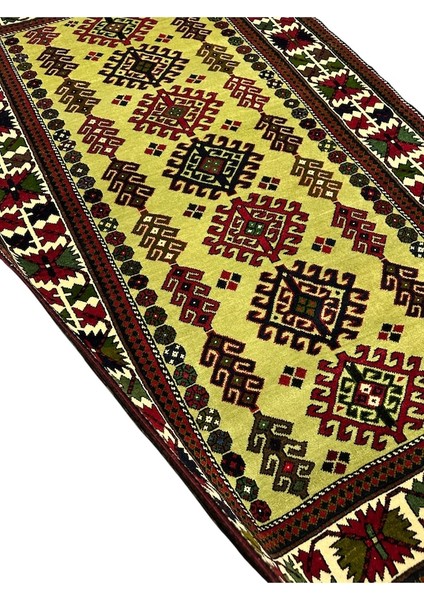 El Dokuma Sıfır Kafkas Halısı 130X205 Kök Boya Fıstık Yeşili Halı fiyatları