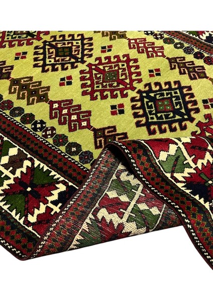 El Dokuma Sıfır Kafkas Halısı 130X205 Kök Boya Fıstık Yeşili Halı indirimleri