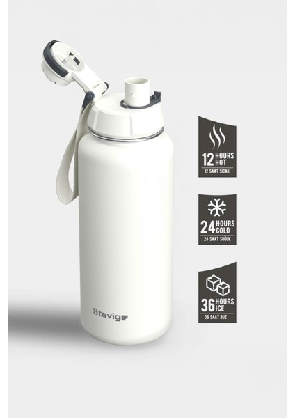 1 Hand Leak-Proof Sızdırmaz Çelik Termos 1000 Ml Star Whıte St-213 fiyatları