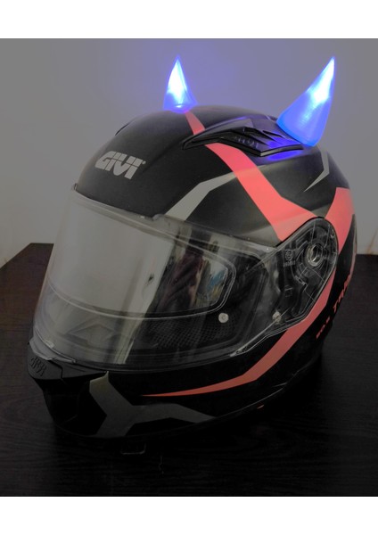 Motosiklet Işıklı Kask Boynuzu,ışıklı Şeytan Boynuzu Pil Dahil