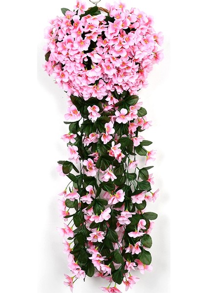 5 Yapraklı Orkide Simülasyon Yapay Çiçekler Çiçek Düğün Parti Dekorasyon Anneler Günü Bahçe Duvar Pembe (Yurt Dışından)