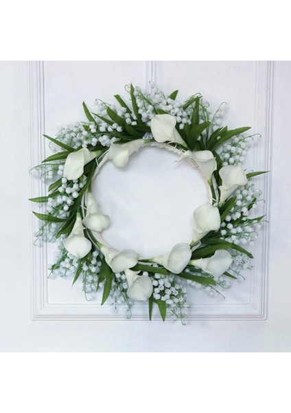 Yapay Calla Zambağı Kapı Çelengi, Beyaz Çiçek Çelengi, Ön Kapı Oturma Odası Duvar Bahçe Düğün Festival Dekoru (Yurt Dışından) fiyatları