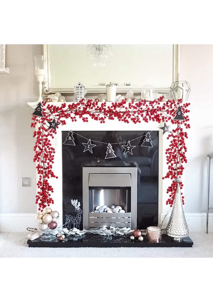 6.39FT Kırmızı Berry Noel , Kış Noel Dekor Için Şömine Dekorasyonu Için Esnek Yapay Berry (Yurt Dışından) fırsatları