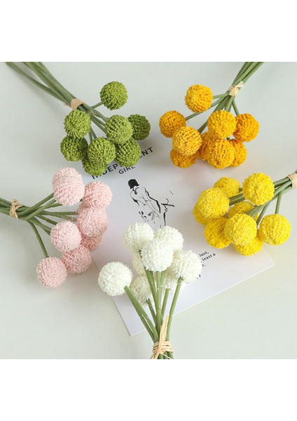 9 Adet Altın Top Yapay Çiçek Topu Plastik Meyve Buketi Oturma Odası Masa Düğün Dekorasyon Çiçek Dıy E (Yurt Dışından) modelleri