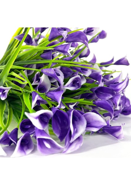 Calla Zambak Yapay Çiçek Bitkiler, Bitkiler Plastik Bahar Çiçek Kapalı Dış Ekici Ev Dekor (Yurt Dışından) modelleri