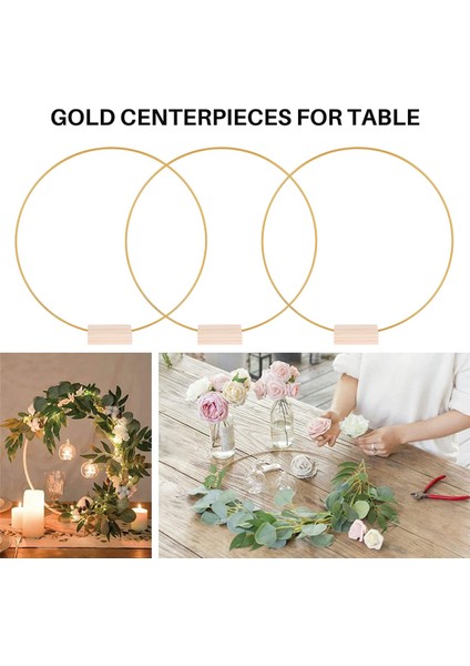 Masa Için 10 Adet 12 Inç Metal Çiçek Çember Centerpieces, Düğün Için 10 Pcs Yer Kartı Sahipleri ile Metal Yüzük (Yurt Dışından) fırsatları