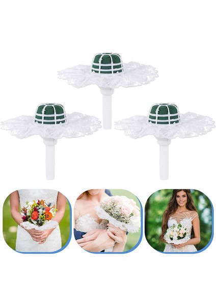 6 Adet Köpük Çiçek Saplı Buket Tutucular Dantel Çiçek Çiçek Düzenlemesi Köpük Seti Düğün Malzemeleri Brida (Beyaz) (Yurt Dışından) modelleri