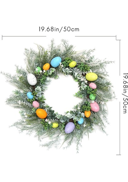 50CM Paskalya Çelengi Paskalya Yumurtaları Dekorasyon Yapay Çiçek Ev Dıy El Sanatları Kapı Askısı Paskalya Parti Dekoru (Yurt Dışından) fiyatları