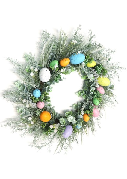 50CM Paskalya Çelengi Paskalya Yumurtaları Dekorasyon Yapay Çiçek Ev Dıy El Sanatları Kapı Askısı Paskalya Parti Dekoru (Yurt Dışından) fırsatları