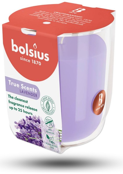 Lavanta Kokulu Bardakta Mum – Lila Renkli, 80/73 Mm, 25 Saat Yan Ma Süresi