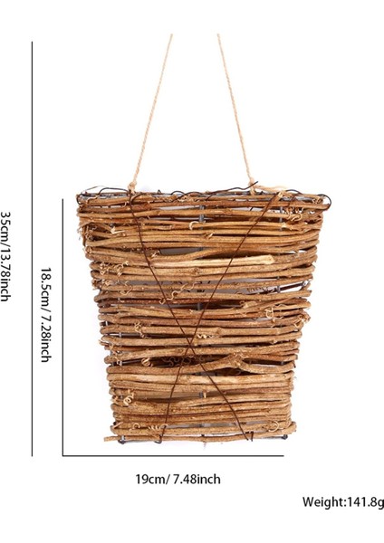 Pastoral Rattan Duvara Monte Çiçek Sepeti Avlu Yeşil Bitki Çiçek Askılı Sepet Tatil Dekorasyonu (Yurt Dışından) indirimleri