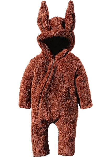 Kız Erkek Bebek ve Çocuk Patikli Peluş Tavşan Tulum