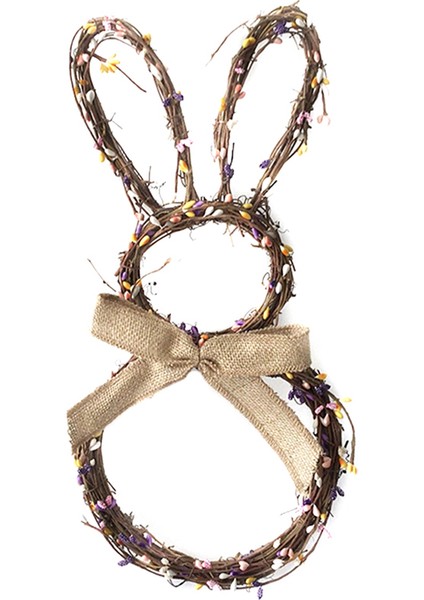 El Yapımı Rattan Tavşan Kolye Noel Paskalya Kapı Askısı Tatil Ev Dekorasyonları-A (Yurt Dışından)