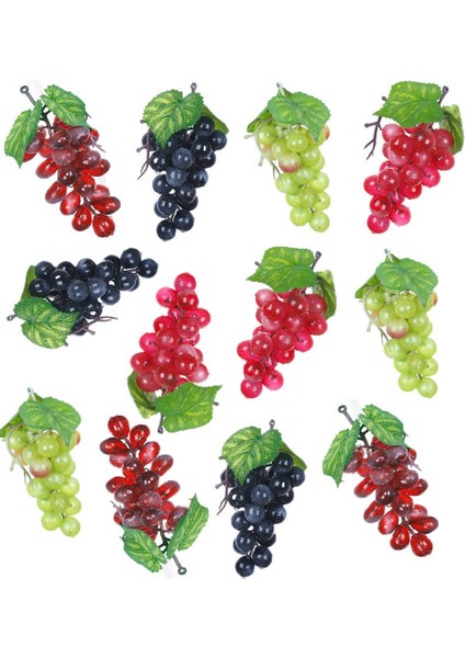 12 Demet Yapay Üzüm Simülasyon Dekoratif Gerçekçi Üzüm Kümeleri Düğün Şarap Mutfak Merkezi Için (Yurt Dışından)