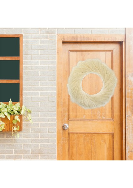 Yapay Pampas Çimi Çelengi, 22 Inç Pampas Çimi Dekoru Ev Boho Sonbahar Dekorasyonu (Bej) (Yurt Dışından) indirimleri