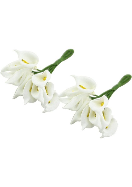 12 Adet Mini Calla Yapay Çiçek Buketi Düğün Dekorasyon Dıy Hediye Beyaz (Yurt Dışından) fiyatları