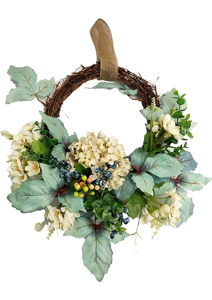 Bahar Yapay Ortanca Her Mevsim Için Yuvarlak Ön Kapı Duvar Pencere Düğün Dekor (Yurt Dışından)