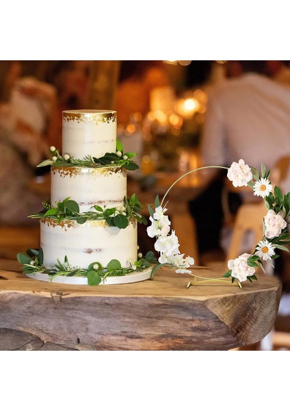 Masa Için 5 Adet Metal Kavisli Taban Çiçek Çember Merkezinde, Masa Süslemeleri Için Standlı Metal Altın Yüzükler (Yurt Dışından)