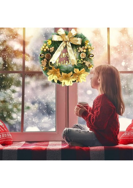 Ön Kapı Için Noel Leri - Noel Kapı Çelengi Kış Yapay Noel Dekorasyonu Yay Çiçekleri ile (Yurt Dışından)