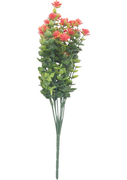 Adet Yapay Çiçekler Açık Uv Dayanıklı Bitkiler, 8 Şube Plastik Yeşillik Çalılar Bitkiler Kapalı Dış Asılı Ekici Mutfak Ev Düğün Ofis Bahçe Dekor Turuncu (Yurt Dışından)