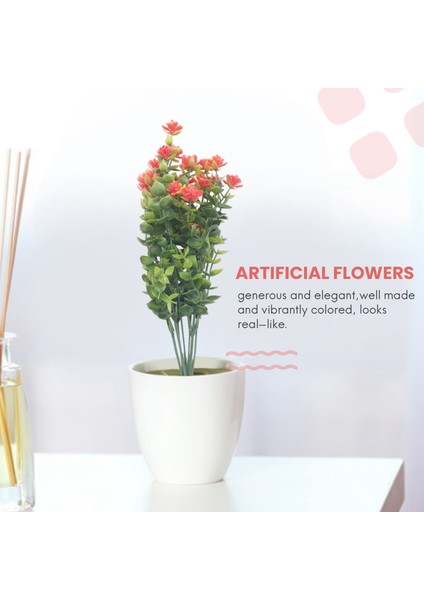 Adet Yapay Çiçekler Açık Uv Dayanıklı Bitkiler, 8 Şube Plastik Yeşillik Çalılar Bitkiler Kapalı Dış Asılı Ekici Mutfak Ev Düğün Ofis Bahçe Dekor Turuncu (Yurt Dışından) fiyatları