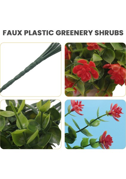 Adet Yapay Çiçekler Açık Uv Dayanıklı Bitkiler, 8 Şube Plastik Yeşillik Çalılar Bitkiler Kapalı Dış Asılı Ekici Mutfak Ev Düğün Ofis Bahçe Dekor Turuncu (Yurt Dışından) indirimleri