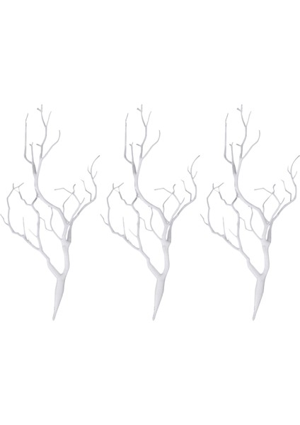 3 x Yapay Beyaz Kuru Bitki Ağaç Dalı Düğün Dekoru (Yurt Dışından)