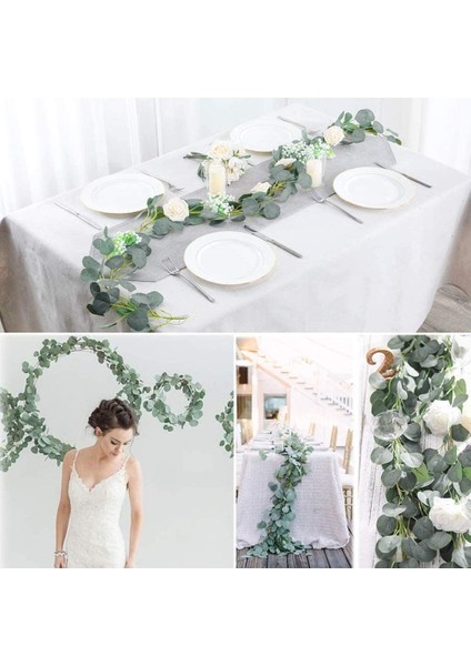 4'lü Paket 6,5 Ayak Yapay Okaliptüs Yaprakları Yeşillik Asma Düğün Partisi Masa Arka Planı Kemer Duvar Dekoru (Yurt Dışından) fırsatları