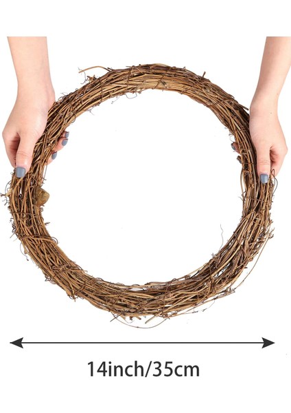 2 Adet 14 Inç Asma Ler Asma Şube Rattan Dıy Noel Zanaat Veya Düğün Dekorları (Yurt Dışından) fiyatları