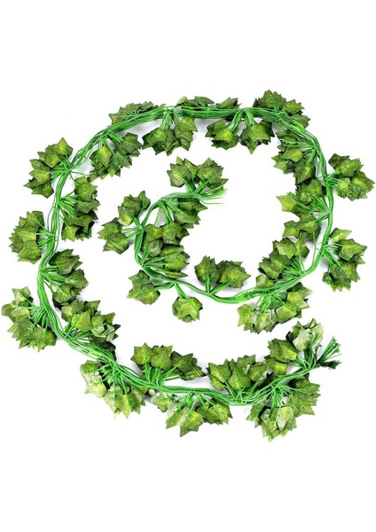 12 Paket Yapay Sarmaşık Yaprağı Bitki Asma Asılı Begonvil Ev Bahçe Ofis Duvar Dekorasyonu Yeşil (Yurt Dışından)