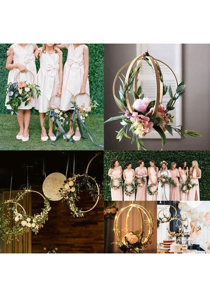 Dream Catcher Yüzükler 12 Adet Ahşap Bambu Çiçek Çember Dıy Dekor Düğün Dekor ve Duvar Asılı El Sanatları (Yurt Dışından) indirimleri