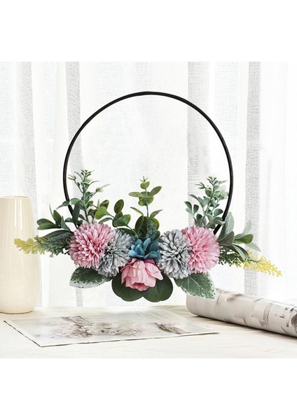 Duvar Dekorasyonu Simülasyon Çiçek Asma Rattan Hoop Yapay Çiçekler Yüzük-A (Yurt Dışından)